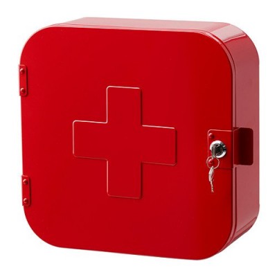 Armoire médecine verrouillable – Peut se fixer au mur – Rouge - B01I8SRBAW